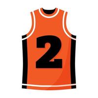 uniforme do jogador, camisa laranja com número. Equipamento esportivo de basquete 3x3. jogos de verão. vetor