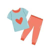 pijama para meninas pijama, camisola, roupa de dormir, ilustração vetorial isolada eps 10 vetor