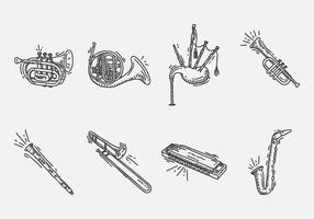 Ícone do instrumento desenhado à mão vetor