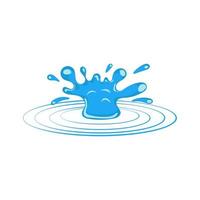 gota de água pingando azul dos desenhos animados e ícone líquido. água de forma está espirrando, fluindo e gota de água. água limpa e fresca e bolha molhada. ilustração vetorial de orvalho fluindo vetor
