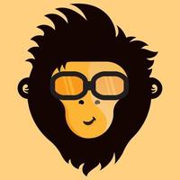 macaco legal com vetor de logotipo de óculos. design de logotipo de vetor de macaco.