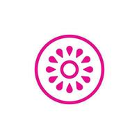 ícone de kiwi vector rosa eps10 isolado no fundo branco. símbolo de contorno de meia seção transversal de groselha chinesa em um estilo moderno simples e moderno para o design do site, logotipo e celular