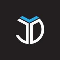design de logotipo de carta jd em fundo preto. conceito de logotipo de letra de iniciais criativas jd. projeto de letra jd. vetor