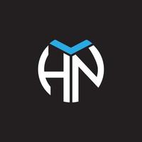 design de logotipo de carta hn em fundo preto. hn conceito de logotipo de letra de iniciais criativas. design de letra hn. vetor