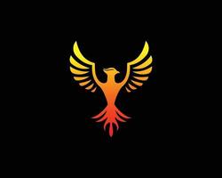 voando fênix fogo pássaro e pomba águia abstrata logotipo design vetor conceito de logotipo.