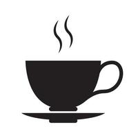 ícone de xícara de café ou chá. copo de bebida quente. logotipo para um café ou cafeteria. ícone plano isolado no fundo branco. ilustração vetorial vetor