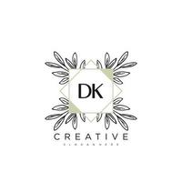 dk carta inicial modelo de logotipo de flor vetor arte vetorial premium