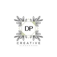 dp carta inicial modelo de logotipo de flor vetor arte vetorial premium