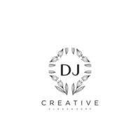 vetor de modelo de logotipo de flor de letra inicial dj arte vetorial premium