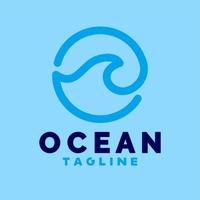 design de logotipo de marca oceânica, design de logotipo simples e mínimo vetor