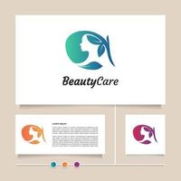 beleza na natureza design de logotipo de vetor utilizável para salão de beleza, tratamento capilar, centro de cuidados de beleza, tratamento de pele, produtos de beleza, cosméticos, algo natural, etc