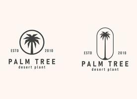 ilustração de ícone de vetor de logotipo vintage hipster de palmeira
