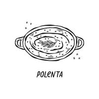 ilustração vetorial desenhada à mão da cozinha italiana. polenta. vetor
