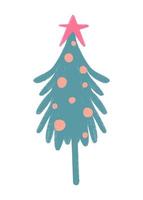 ilustração vetorial de natal e ano novo com árvore de natal. vetor