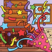 ilustração de desenhos animados coloridos de confete de ano novo vetor