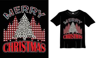 feliz natal modelo de design de t-shirt com árvore de natal e padrão de natal para celebração de natal. bom para cartões, camisetas, canecas e presentes. para homens, mulheres e roupas de bebê vetor