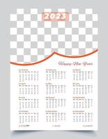 design de modelo de calendário de parede 2023 vetor