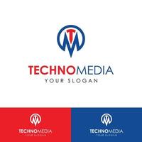 ideia do logotipo da empresa de tecnologia, logotipo do ícone tm vetor