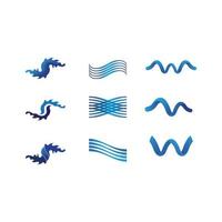 logotipo de forma redonda isolada. logotipo de cor azul. imagem de água corrente. mar, oceano, superfície do rio. vetor