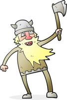 doodle personagem de desenho animado viking vetor