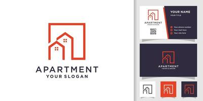 modelo de design de logotipo de apartamento vetor premium