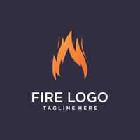 design de logotipo de fogo com vetor premium de conceito abstrato criativo