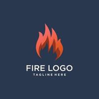 design de logotipo de fogo com vetor premium de conceito abstrato criativo