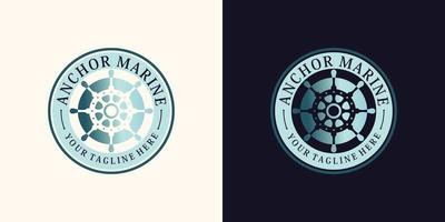 design de logotipo de âncora para ícone de marinheiro com vetor premium de conceito criativo