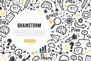 modelo de banners desenhados à mão de brainstorm vetor