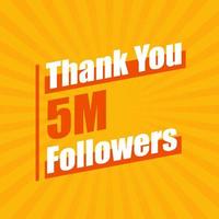 obrigado 6 milhões de seguidores, 6000000 seguidores celebração design colorido moderno. vetor