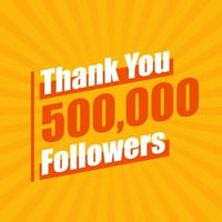 obrigado 500000 seguidores, 500k seguidores celebração design colorido moderno.