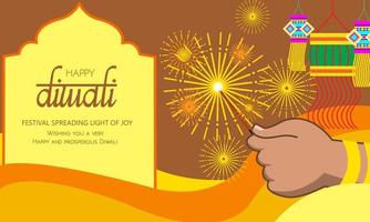 ilustração de desenho animado bonito do dia de diwali vetor