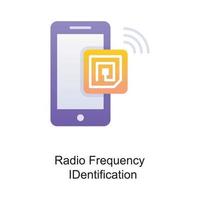 ilustração de design de ícone de contorno de vetor de identificação de radiofrequência. símbolo de internet das coisas no arquivo eps 10 de fundo branco