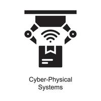 ilustração de design de ícone de contorno de vetor de sistemas ciber-físicos. símbolo de internet das coisas no arquivo eps 10 de fundo branco