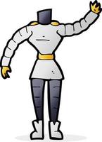 corpo de robô feminino de desenho animado de personagem doodle vetor