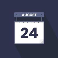 ícone do calendário de 24 de agosto. 24 de agosto calendário data mês ícone ilustrador vetorial vetor