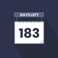Faltam 183 dias para a contagem regressiva para promoção de vendas. Faltam 183 dias para o banner de vendas promocionais vetor