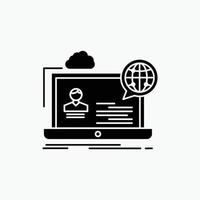 webinar. fórum. conectados. seminário. ícone de glifo do site. ilustração vetorial isolada vetor