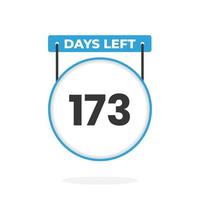 Faltam 173 dias para a contagem regressiva para promoção de vendas. Faltam 173 dias para o banner promocional de vendas vetor