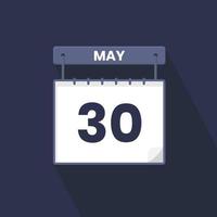 30 de maio ícone de calendário. 30 de maio data do calendário mês ícone ilustrador vetorial vetor