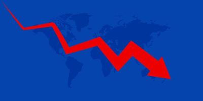 fundo economia recessão vetor crise finanças, gráfico para baixo do mercado