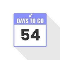 54 dias restantes ícone de vendas de contagem regressiva. Faltam 54 dias para o banner promocional vetor