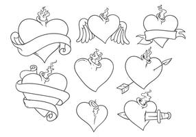 Vector de tatuagem de Sagrado Coração grátis