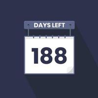 Faltam 188 dias para a contagem regressiva para promoção de vendas. Faltam 188 dias para o banner de vendas promocionais vetor