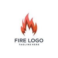 design de logotipo de fogo com vetor premium de conceito abstrato criativo