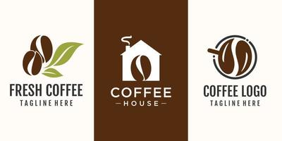 coleção de design de logotipo de café com vetor premium de conceito de elemento criativo