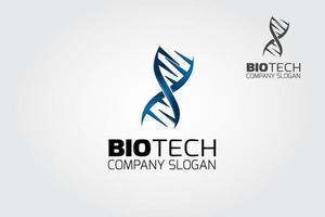 modelo de logotipo de vetor de biotecnologia. modelo de logotipo de biotecnologia elegante. o logotipo da biotecnologia para uso como sequenciador de dna, adequado também para o desenvolvimento de pesquisas na indústria, alimentos e horticultura, etc.