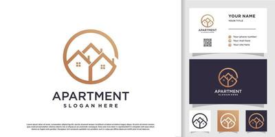 conceito de logotipo de apartamento com vetor premium de estilo moderno