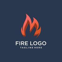 design de logotipo de fogo com vetor premium de conceito abstrato criativo