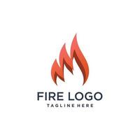 design de logotipo de fogo com vetor premium de conceito abstrato criativo